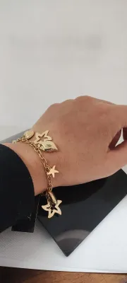 Pulseira Feminina Charme Praia Dourada
